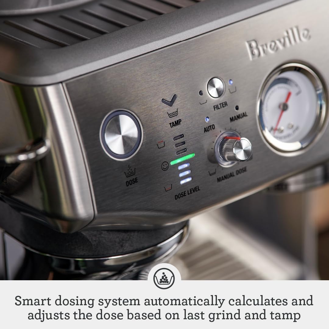 Breville BES876BST1BNA1 Barista Express Espresso Machine Impress, Black Stainless Steel - Image 5