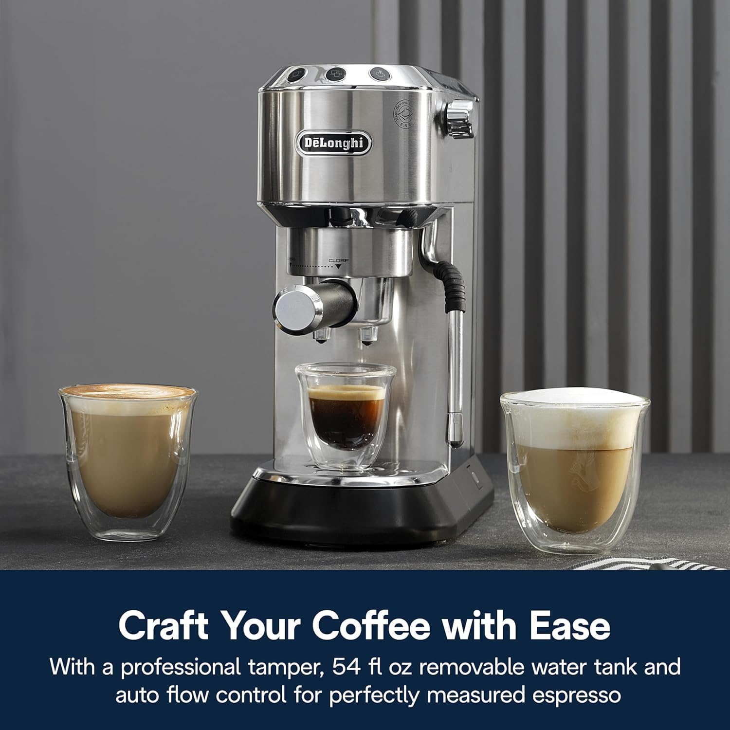 De’Longhi EC885M Dedica Arte Espresso Machine with My LatteArt Steam Wand (Milk Frother) – Italian Stainless Steel Design - Image 5