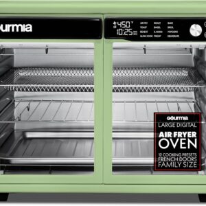 Gourmia GTF3588G French Door Air Fryer Oven – 37 Qt Large Capacity Convection Toaster Oven, FryForce 360°