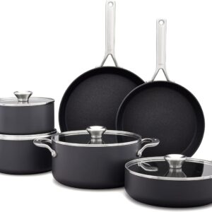 OXO CC004748-001 Professional 10 Piece Cookware Pots and Pans Set, Hard Anodized Ceramic Nonstick PFAS-Free, Black