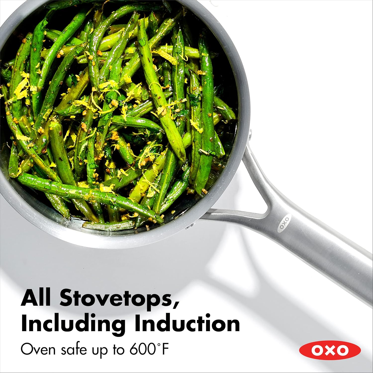 OXO CC006226-001 Mira Tri-Ply Stainless Steel, 1.5QT and 3.57QT Chef’s Pan Set with Lids, PFAS-Free, Multi Clad, Silver - Image 6