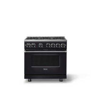 Viking - 36 in. Wide 6 Burner Pro 7 Series 5.6 Cu. Ft. Freestanding Sealed Burner Gas Convection Range - Onyx - Onyx