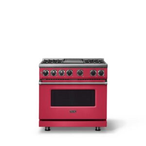 Viking - 36"W. 5.6 Cu. Ft. 7S Self-Clean LP Dual Fuel Range-Valentine - Valentine