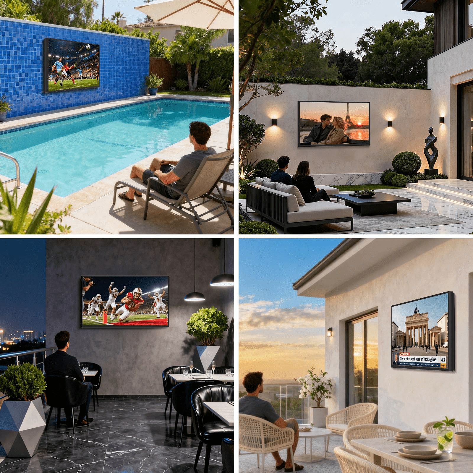 65"Outdoor TV, 4K UHD Smart TV, IP65 Waterproof, Suitable For Partial Sun, PatioBuilt-in Voice Assistant & Dolby Atmos| 360SPB® - Image 7