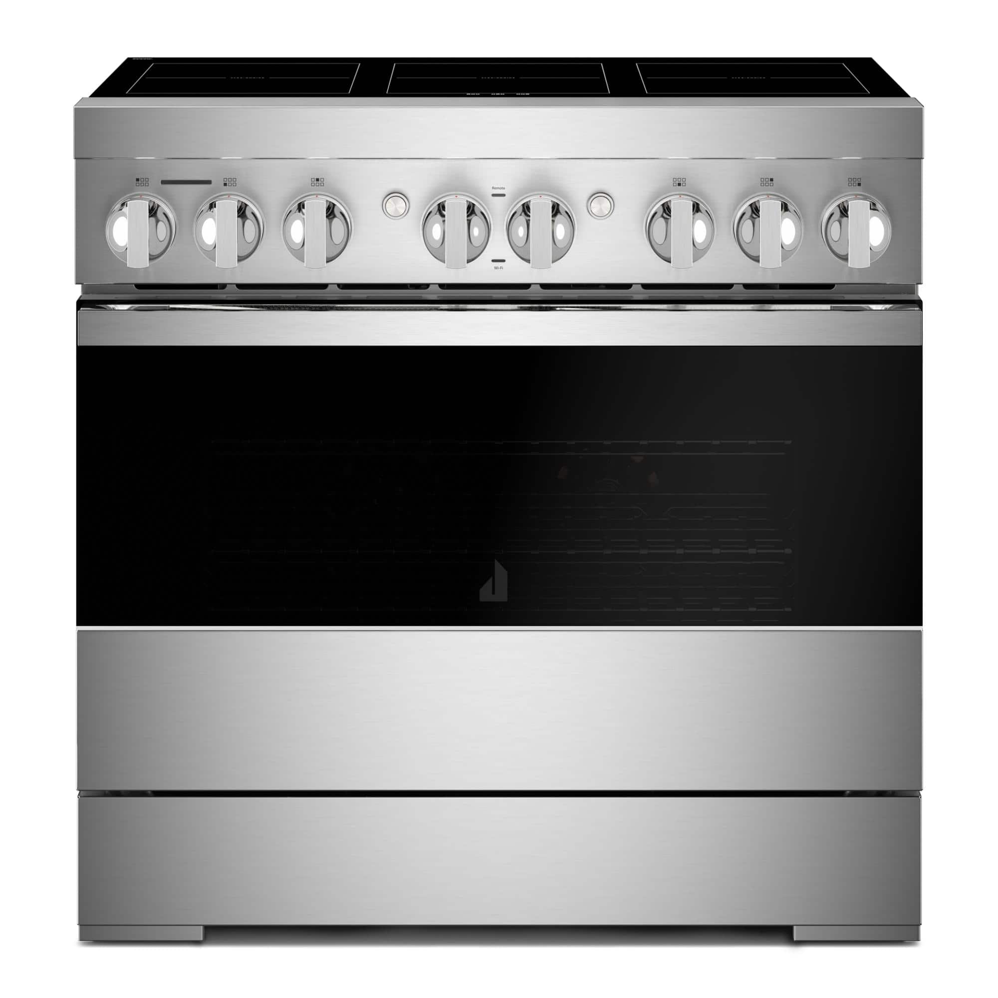JennAir - 36 in. Wide 4 Elements NOIR 5.1 Cu. Ft. Freestanding Electric Induction Range - Stainless Steel