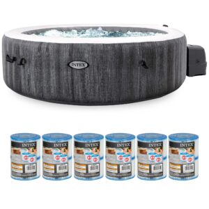 Intex - PureSpa Plus Inflatable Hot Tub and Type S1 Filter Cartridges, (12 Pack) - Gray