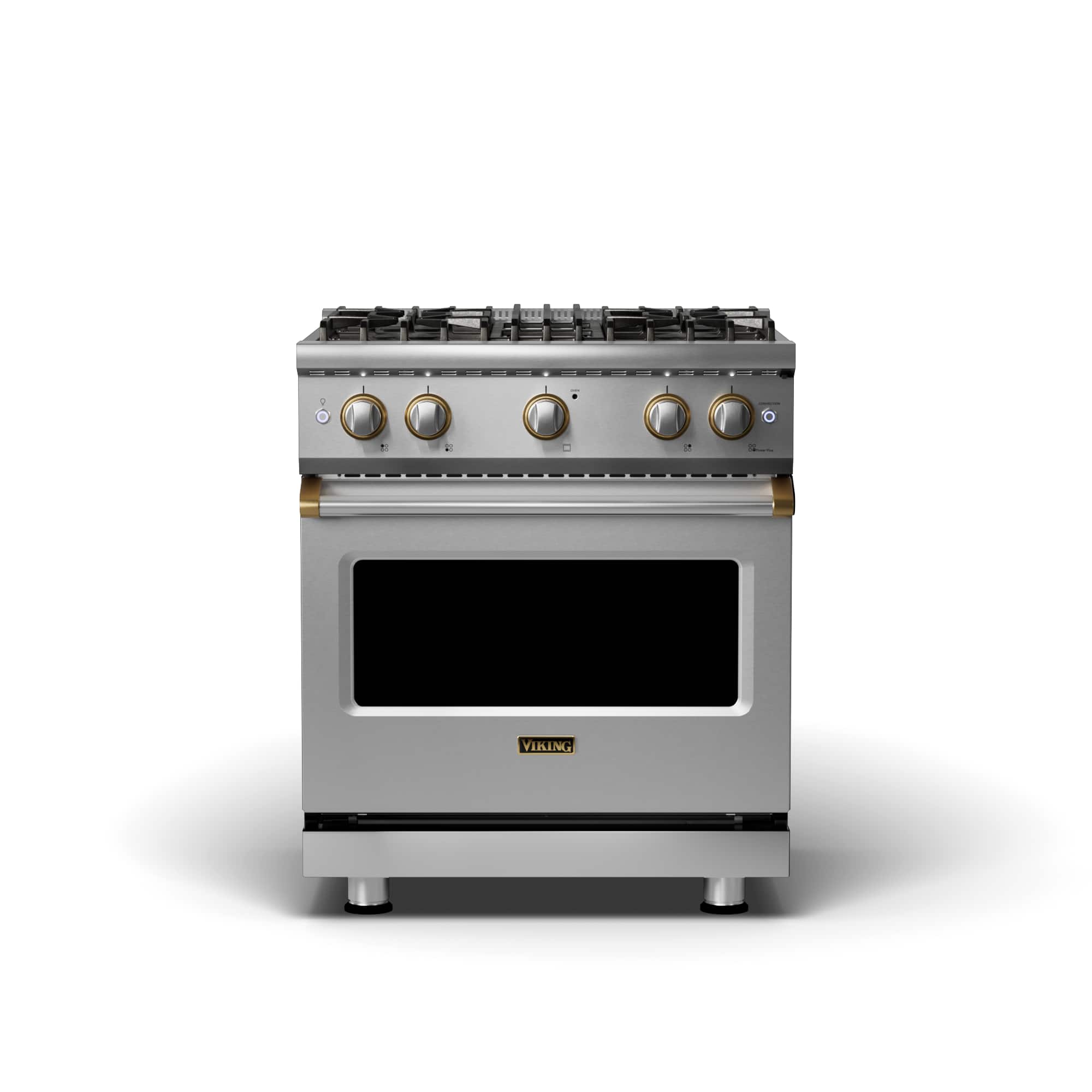 Viking - 30 in. Wide 4 burner 5 Series 4.0 Cu. Ft. Freestanding Gas Convection Range - Stainless Steel