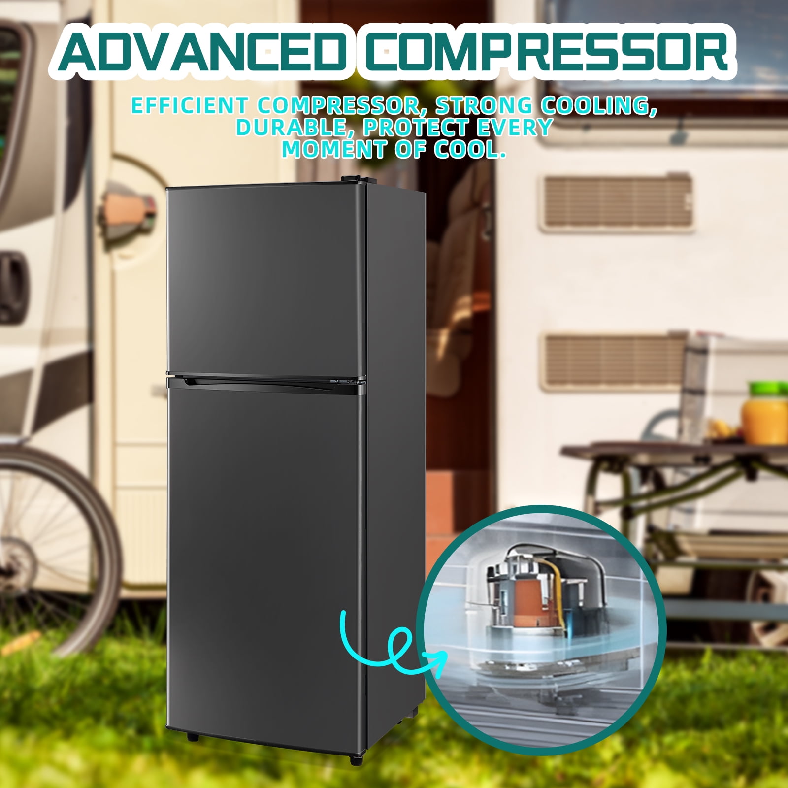 JIEJIA 5.0 Cu.Ft Apartment Size Refrigerators with Separate Freezer, 2 Door Refrigerator, Small Fridge with Freezer, Gray - Image 10