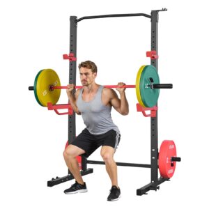 VEVOR - Power Cage Squat Rack, Multifunctional Power Rack Home Gym, 1000LBS Strength Training Workout Equipment with 4 Band Pegs - Black