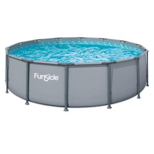 Funsicle - 14' x 42" Oasis Round Above Ground Swimming Pool Set, Cool - Gray