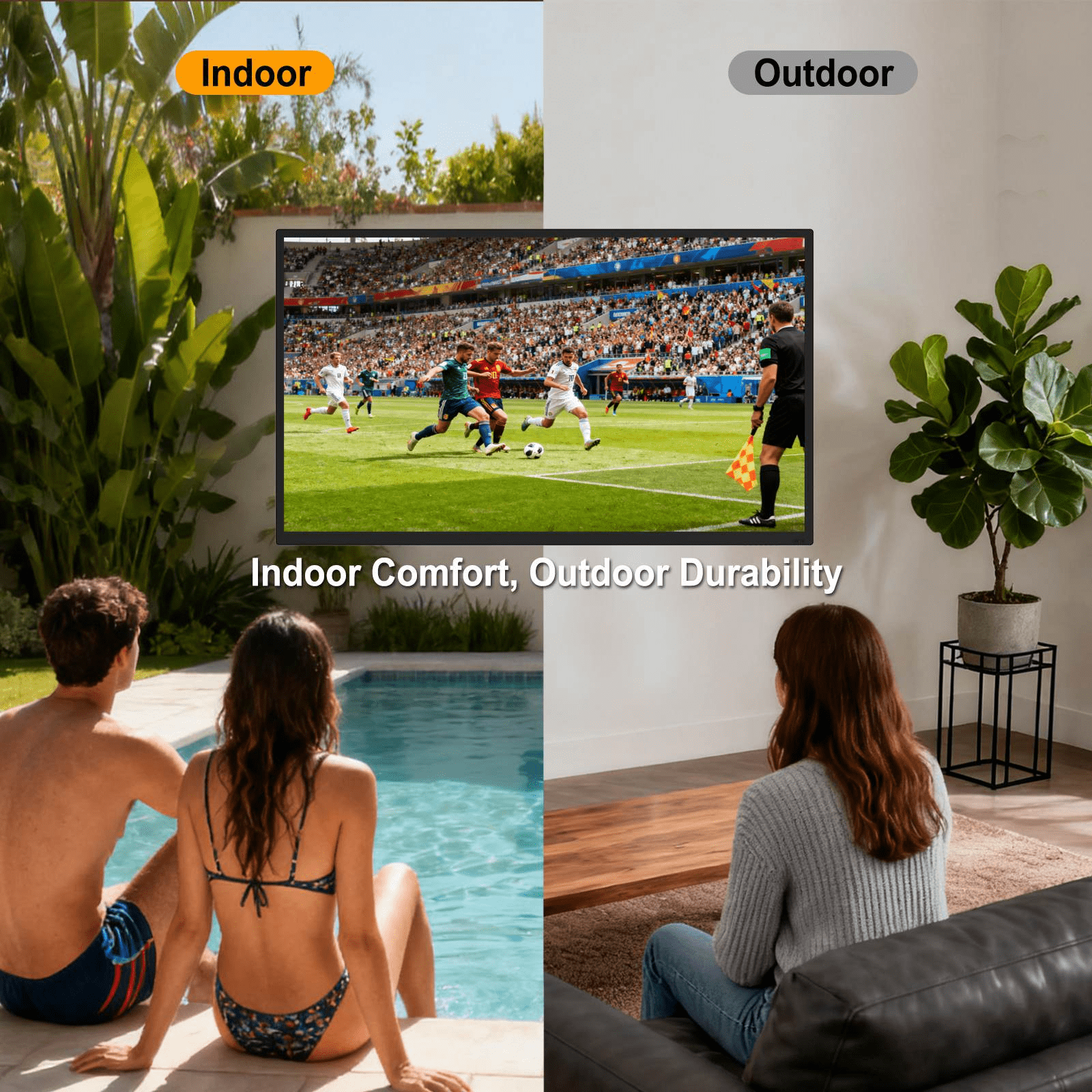 65"Outdoor TV, 4K UHD Smart TV, IP65 Waterproof, Suitable For Partial Sun, PatioBuilt-in Voice Assistant & Dolby Atmos| 360SPB® - Image 5