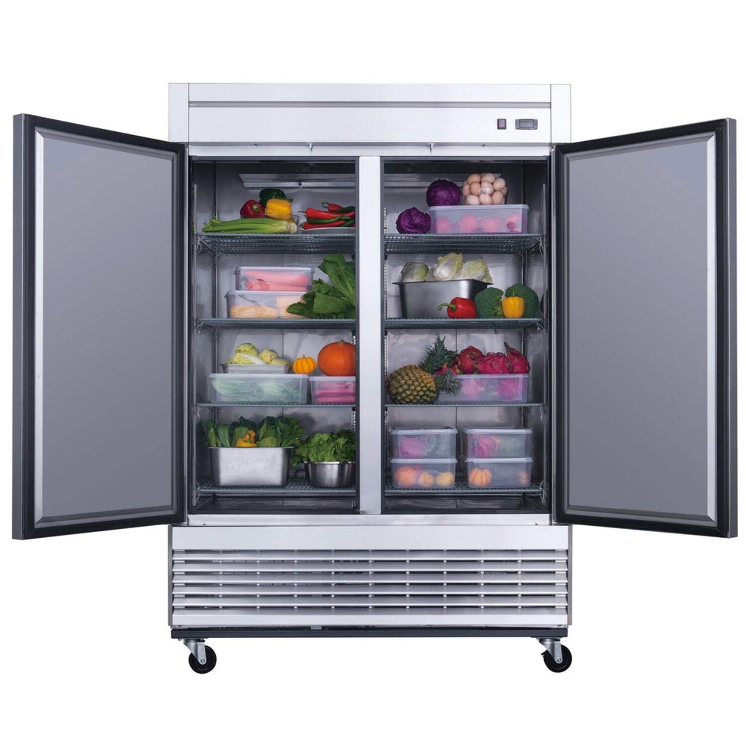 NSF 54'' Reach In Refrigerator 42 Cu.ft. Commercial 2-Door Upright Refrigerator in Stainless Steel - Image 8