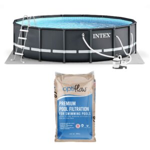 Intex - Ultra XTR Frame 14'x42" Above Ground Pool and OptiFlow Premium Filter Sand