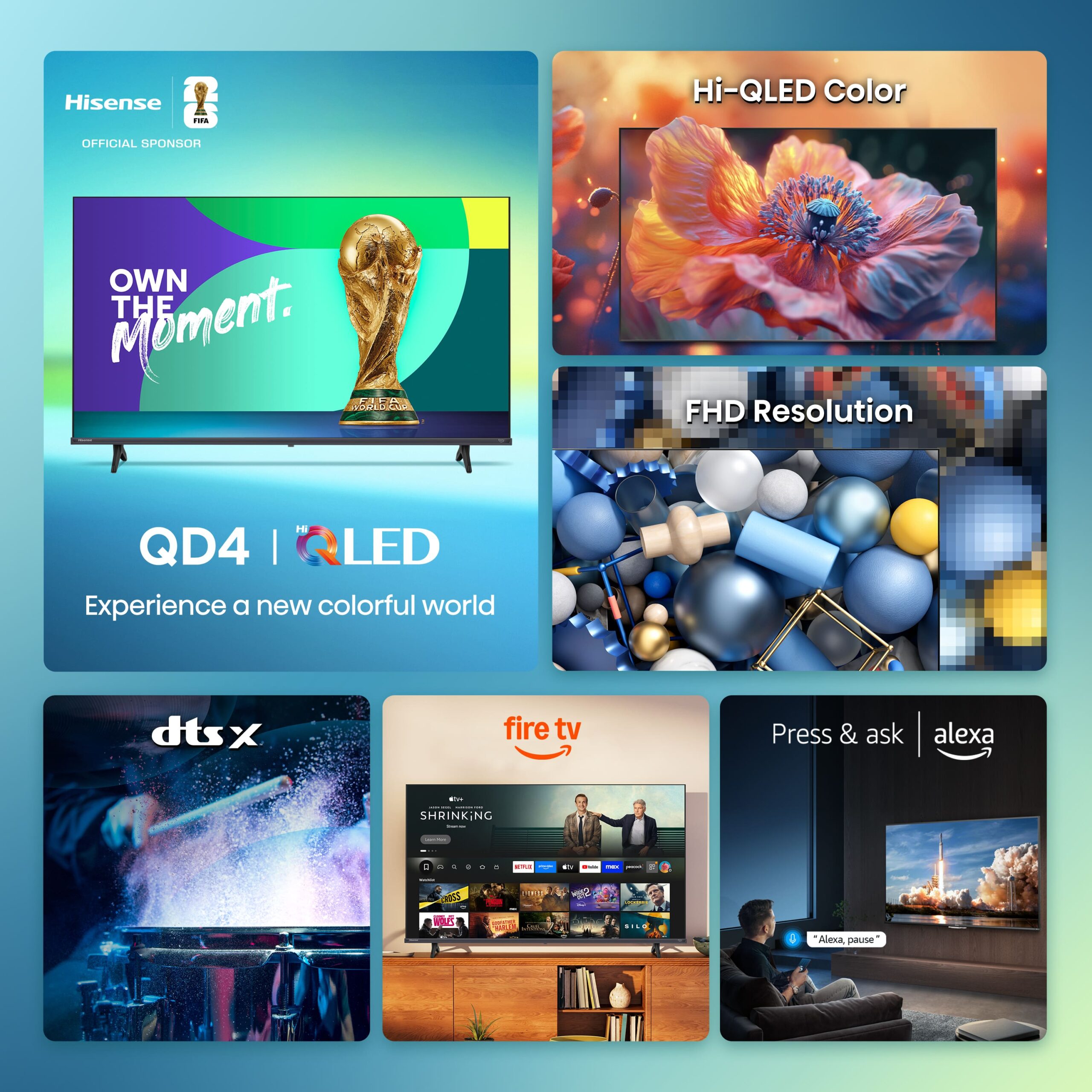 Hisense - 40" Class QD4 Series Hi-QLED Full HD 1080P Smart Fire TV (2025) - Image 2