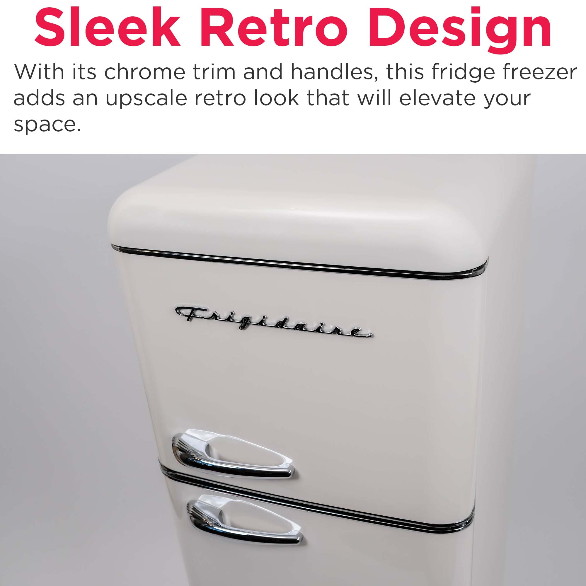 Frigidaire 7.5 Cu. ft. Retro Refrigerator, Apartment Size Top Mount Fridge with Chrome Handles, Cream EFR756 - Image 6
