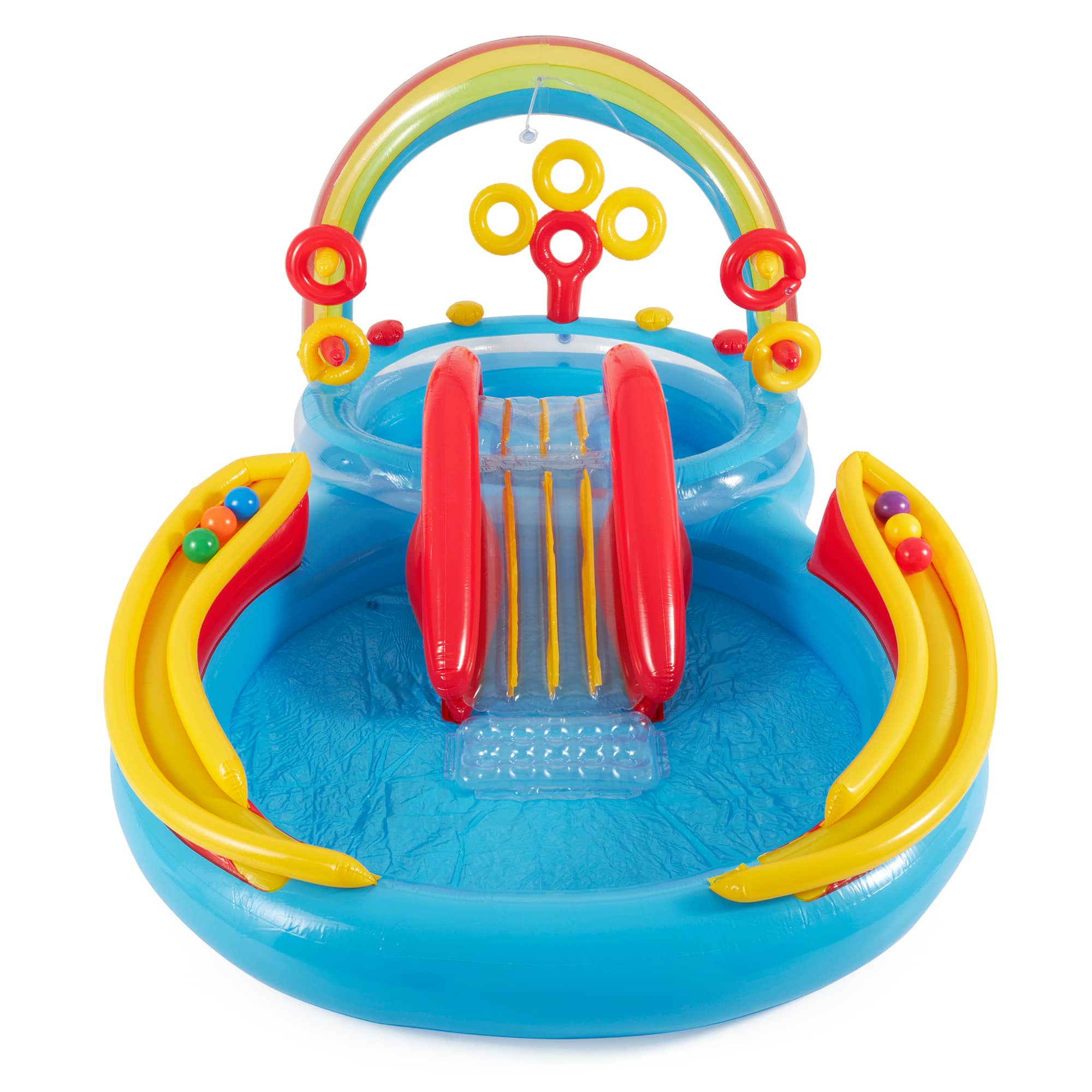 Intex - 8ft x 6.25ft x 43in Dinosaur Play Pool & Inflatable Rainbow Play Pool - Image 5