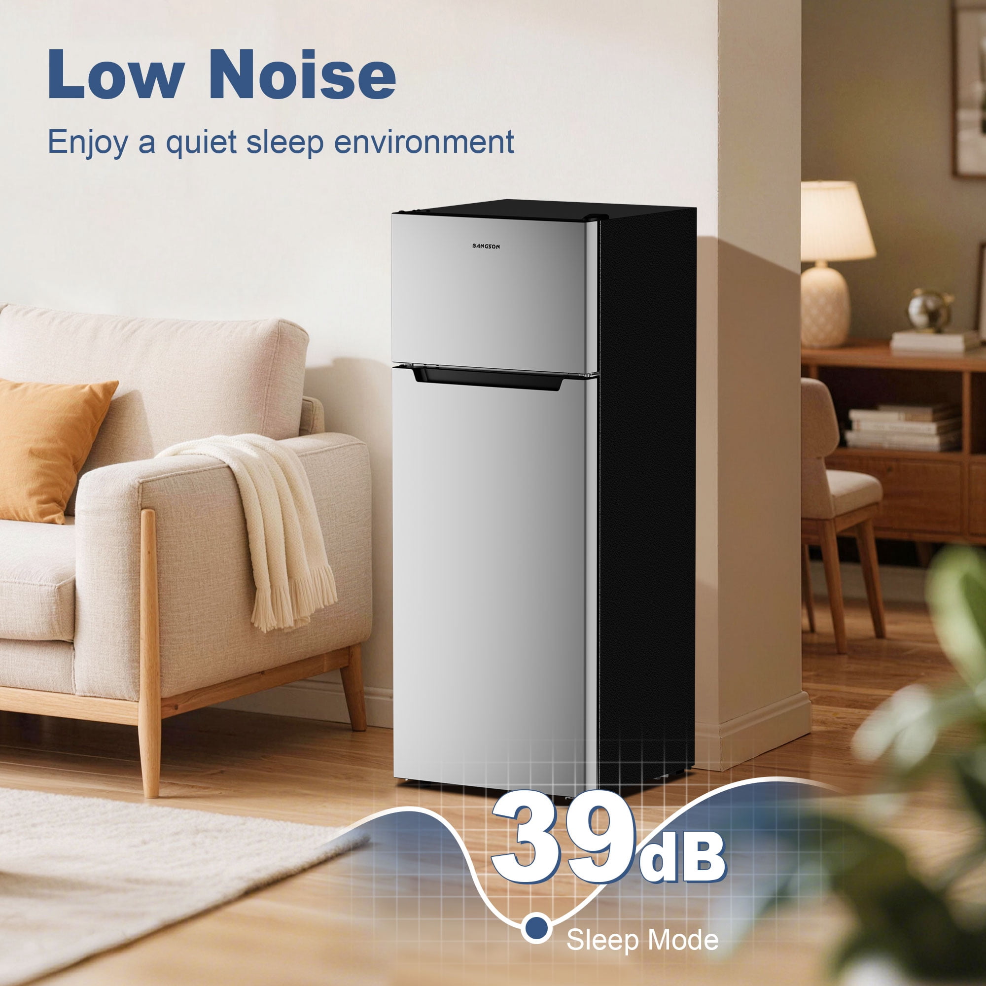 BANGSON 7.7 Cu.ft Top Freezer Refrigerator for Apartments, Energy Saving, Adjustable Thermostat, Large Capacity, Low Noise, Silver - Image 7