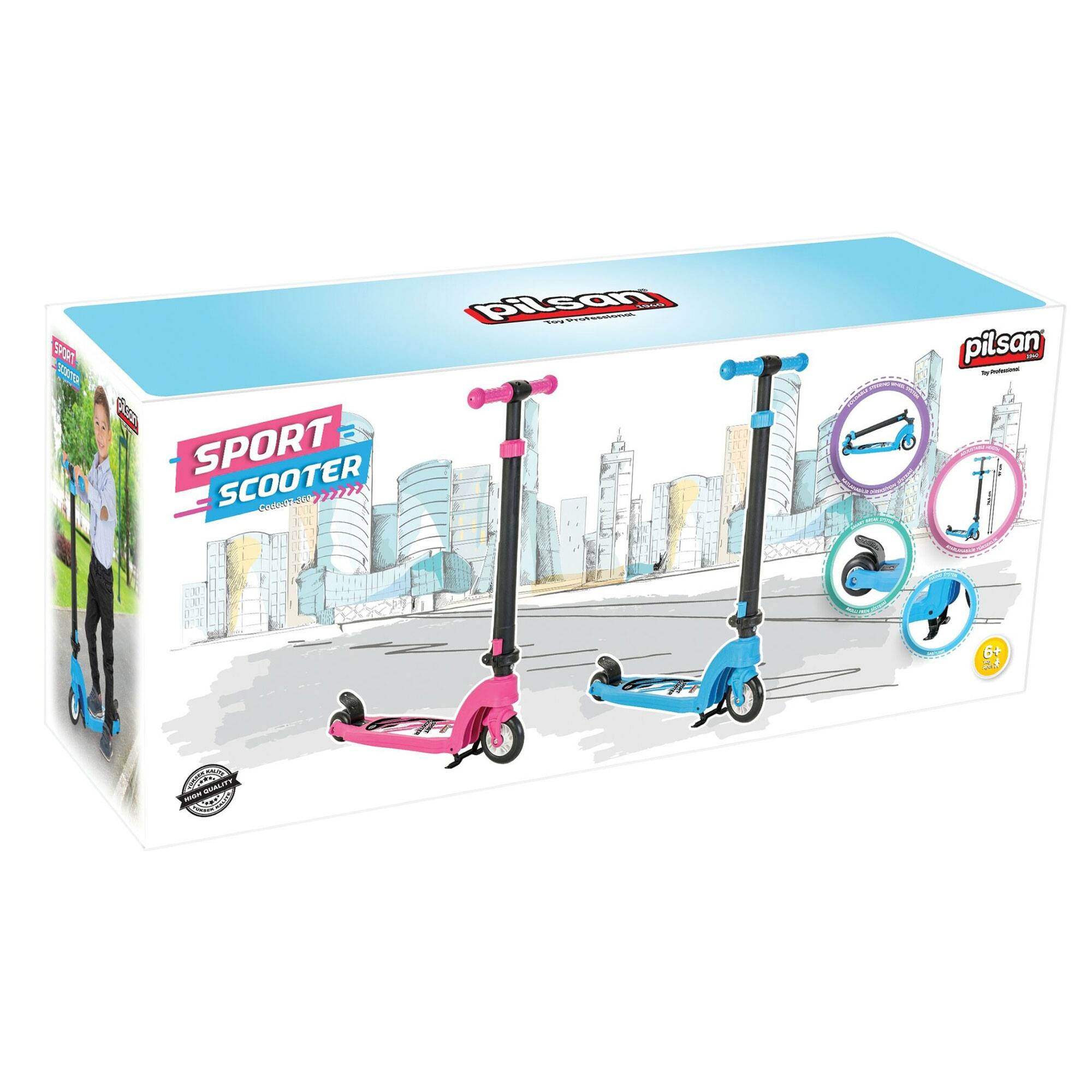 Pilsan - 07-360 Children's Outdoor Ride-On Toy Sport Scooter for Ages 6+ - Blue - Image 3