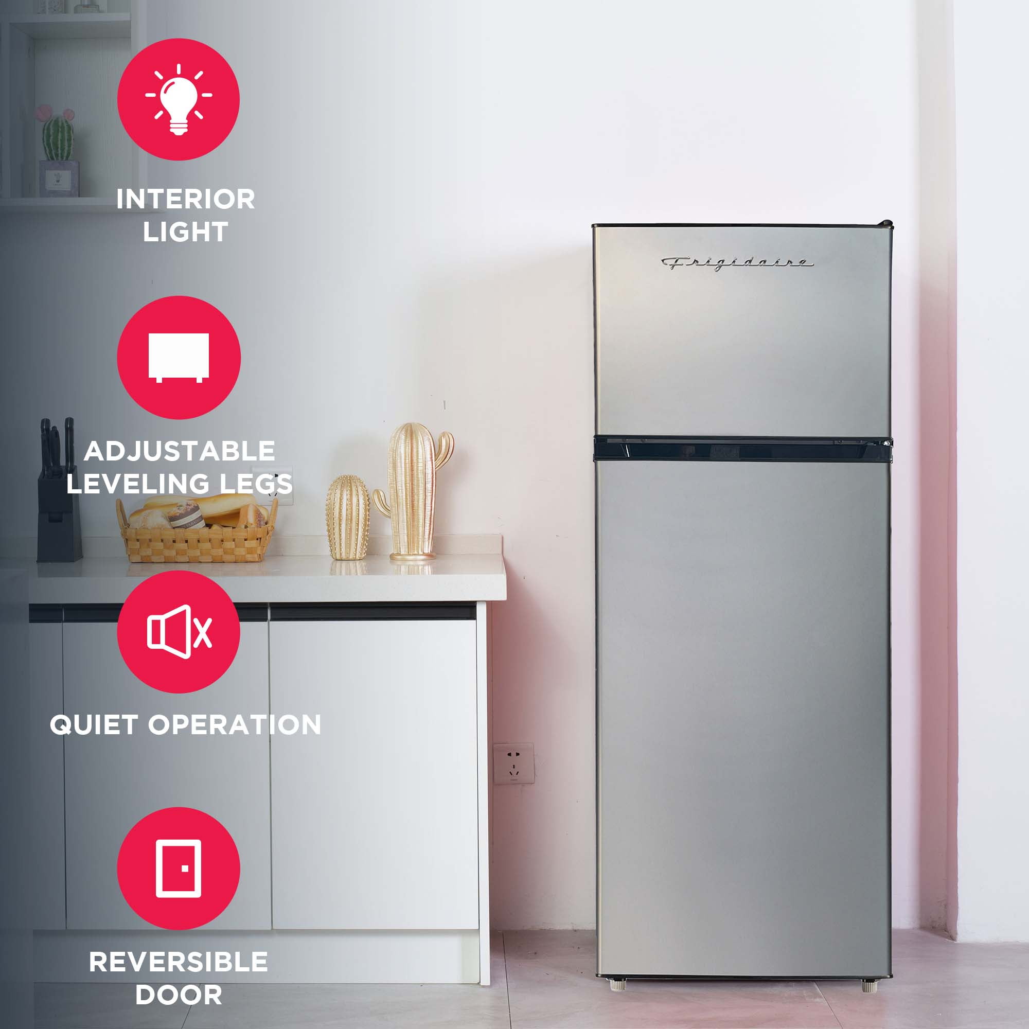 Frigidaire 21 in. 7.5 Cu. ft. Retro Top-Freezer Refrigerator, Platinum EFR749 - Image 3