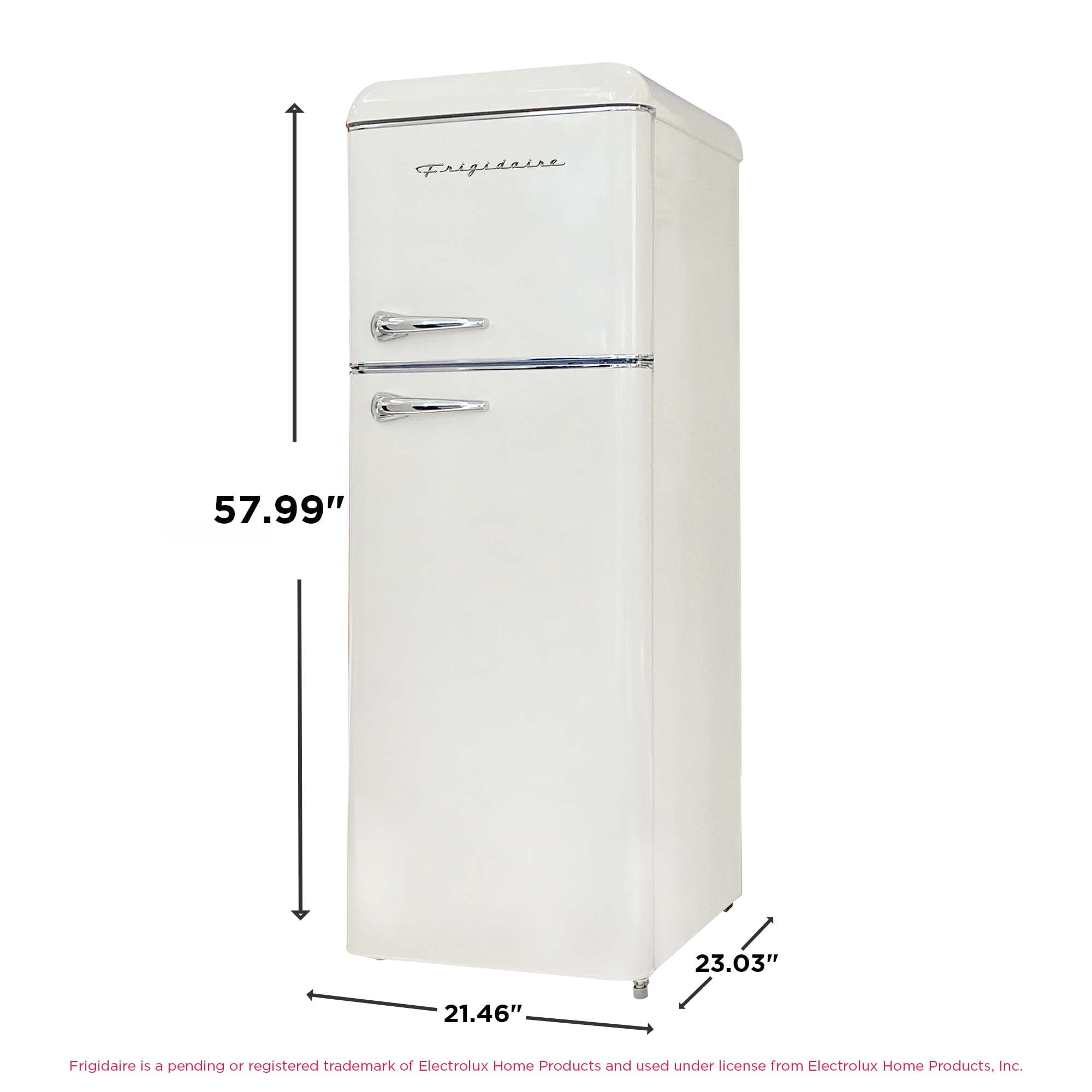 Frigidaire 7.5 Cu. ft. Retro Refrigerator, Apartment Size Top Mount Fridge with Chrome Handles, Cream EFR756 - Image 4