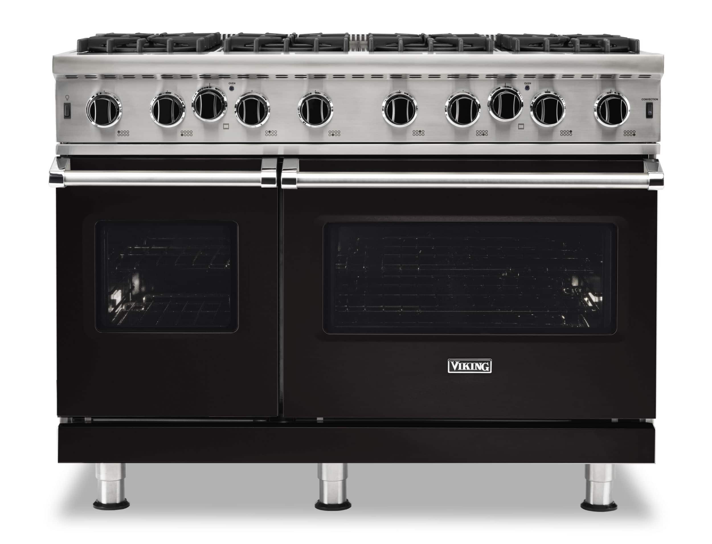 Viking - 48 in. Wide 8 Burner 5-Series Gas Open Burner Range - Onyx