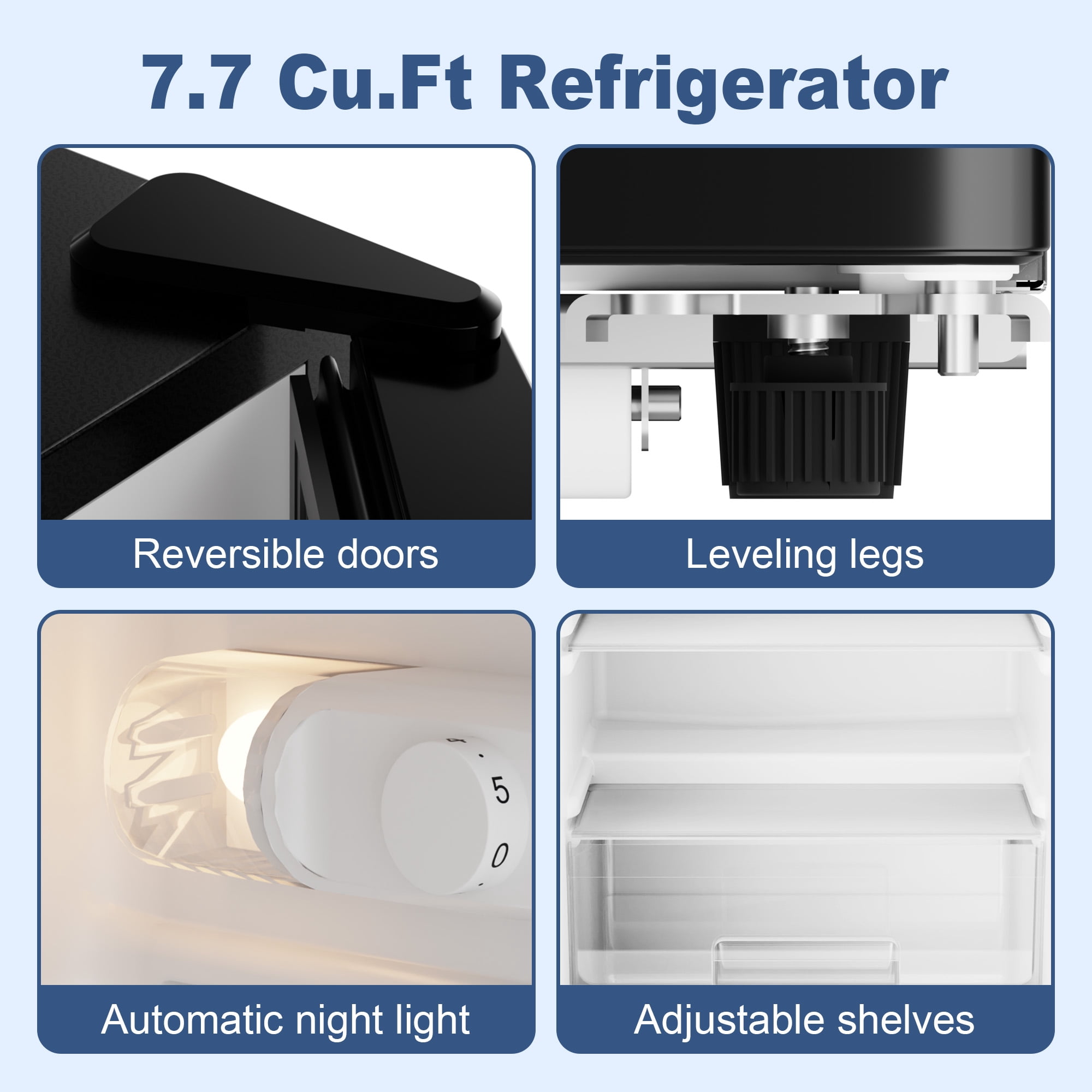 BANGSON 7.7 Cu.ft Top Freezer Refrigerator for Apartments, Energy Saving, Adjustable Thermostat, Large Capacity, Low Noise, Silver - Image 6