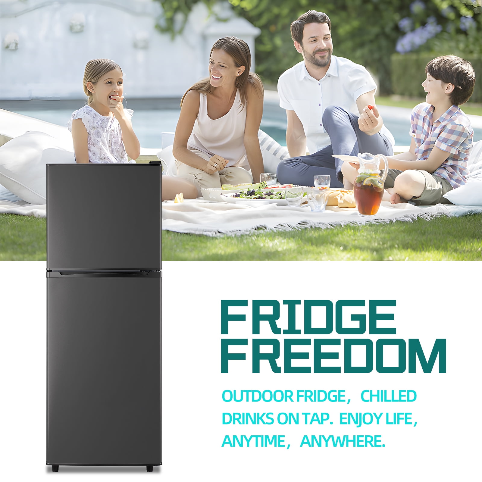 JIEJIA 5.0 Cu.Ft Apartment Size Refrigerators with Separate Freezer, 2 Door Refrigerator, Small Fridge with Freezer, Gray - Image 7