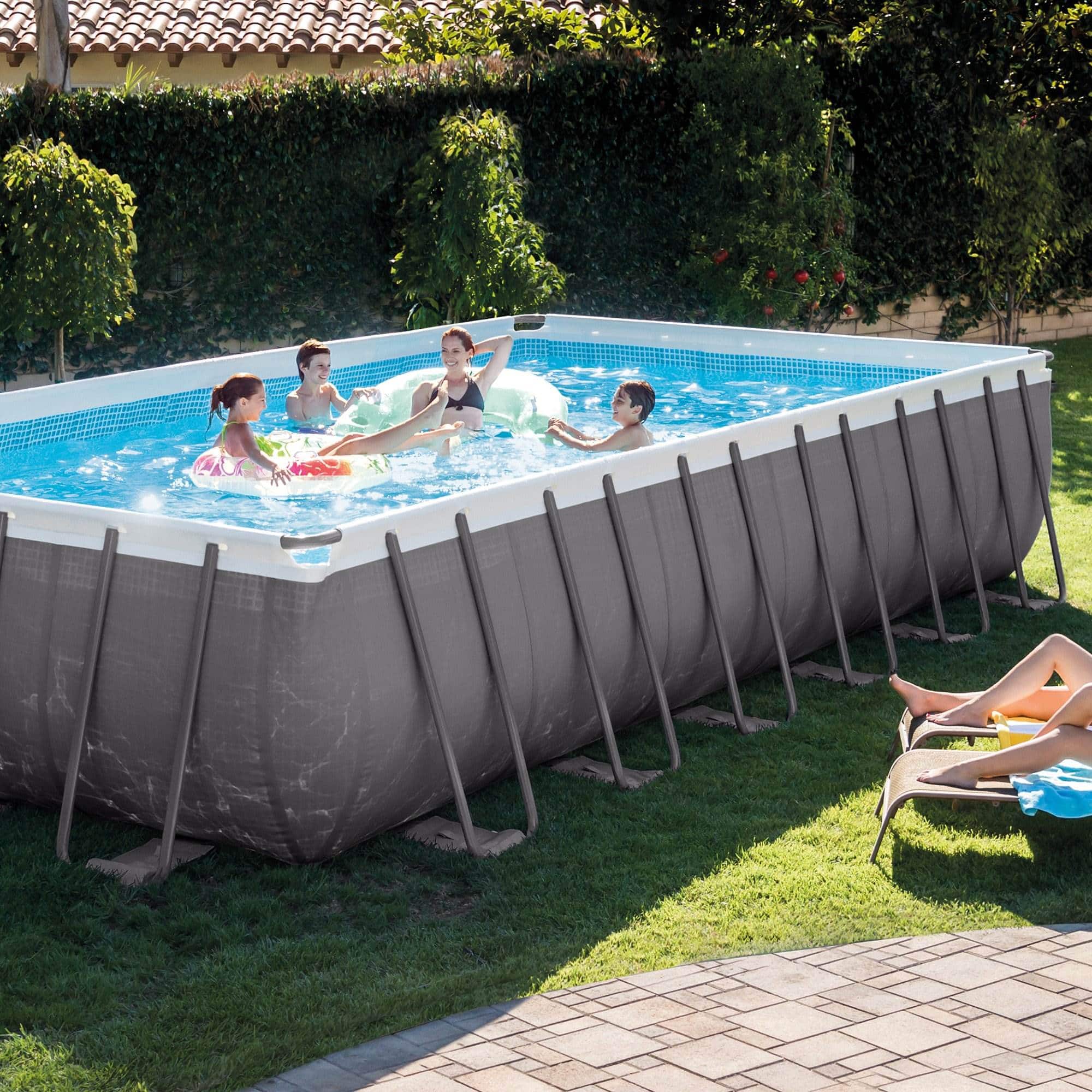 Intex - Ultra XTR Rectangular Pool, Floats (2 Pack) and Cooler - Blue - Image 4