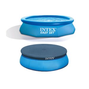Intex - Easy Set 10' x 30" Round Inflatable Above Ground Swimming Pool with Cover