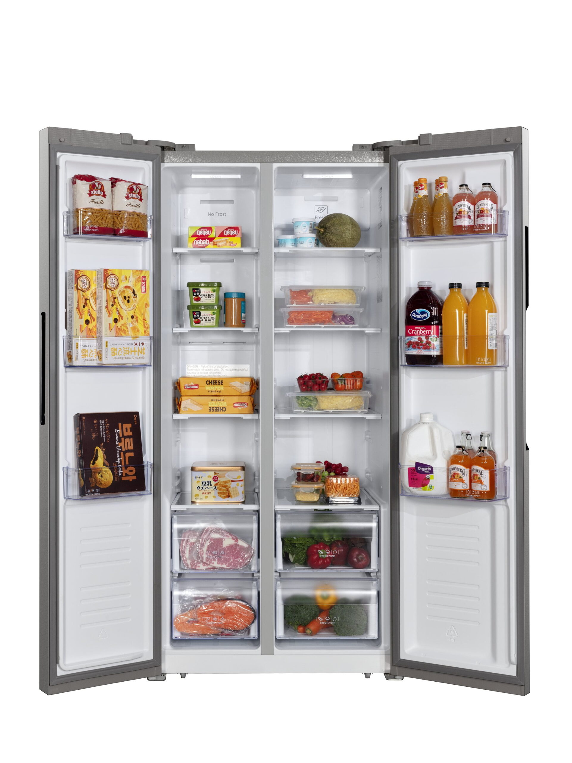 Hamilton Beach 15.6 Cu Ft Side by Side Refrigerator, Platinum Stainless Steel Fridge Freezer for Kitchen, Home, Office - Image 7