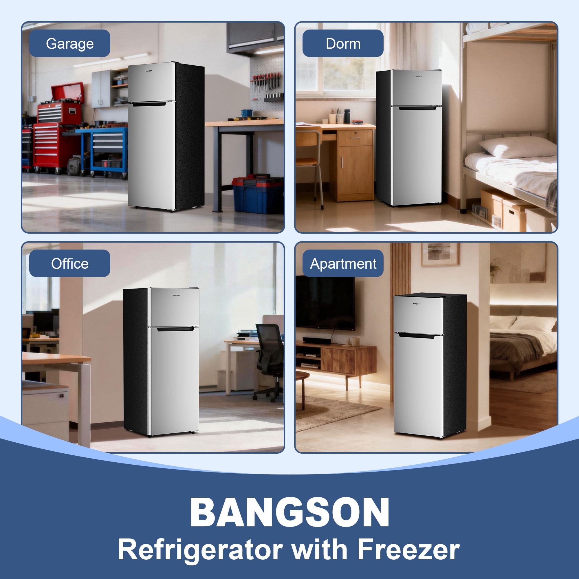 BANGSON 7.7 Cu.ft Top Freezer Refrigerator for Apartments, Energy Saving, Adjustable Thermostat, Large Capacity, Low Noise, Silver - Image 8