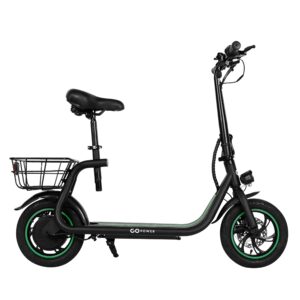 GoPowerBike - GoFlow Electric Scooter with Seat | UL2272 Certified - Black
