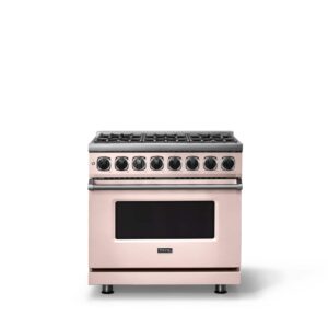Viking - 36"W. 7Series  5.6 Cu. Ft. Dual Fuel LP Self-Clean 6 Burner Range-Blush - Blush