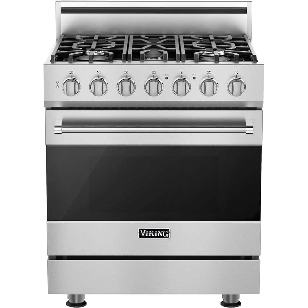 Viking - 30 in. Wide 5 Burner 3 Series Freestanding Gas Range - Stainless Steel