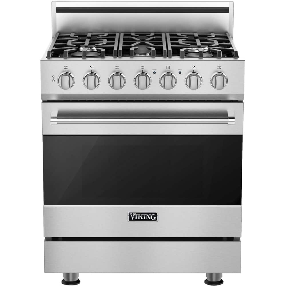 Viking - 3 Series 4.7 Cu. Ft. Self-Cleaning Freestanding Dual Fuel LP Gas Convection Range - Stainless Steel - Stainless Steel