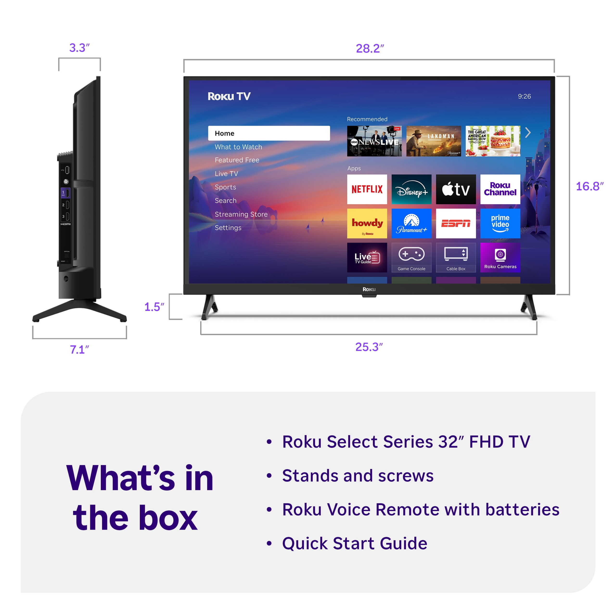 Roku Smart TV 2025 – 32-Inch Select Series, 1080p Full HD TV – Roku TV with Voice Remote - Image 8
