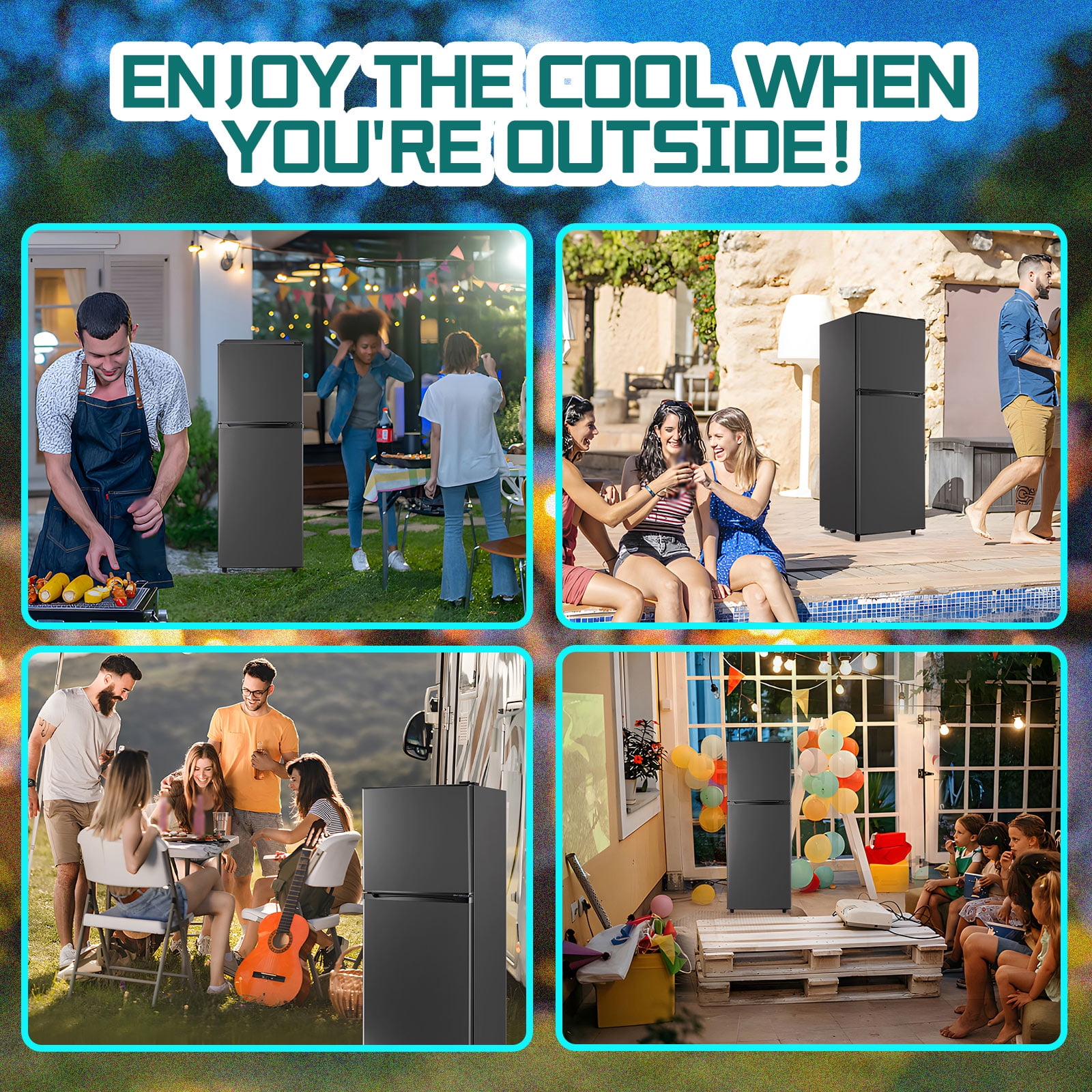 JIEJIA 5.0 Cu.Ft Apartment Size Refrigerators with Separate Freezer, 2 Door Refrigerator, Small Fridge with Freezer, Gray - Image 3