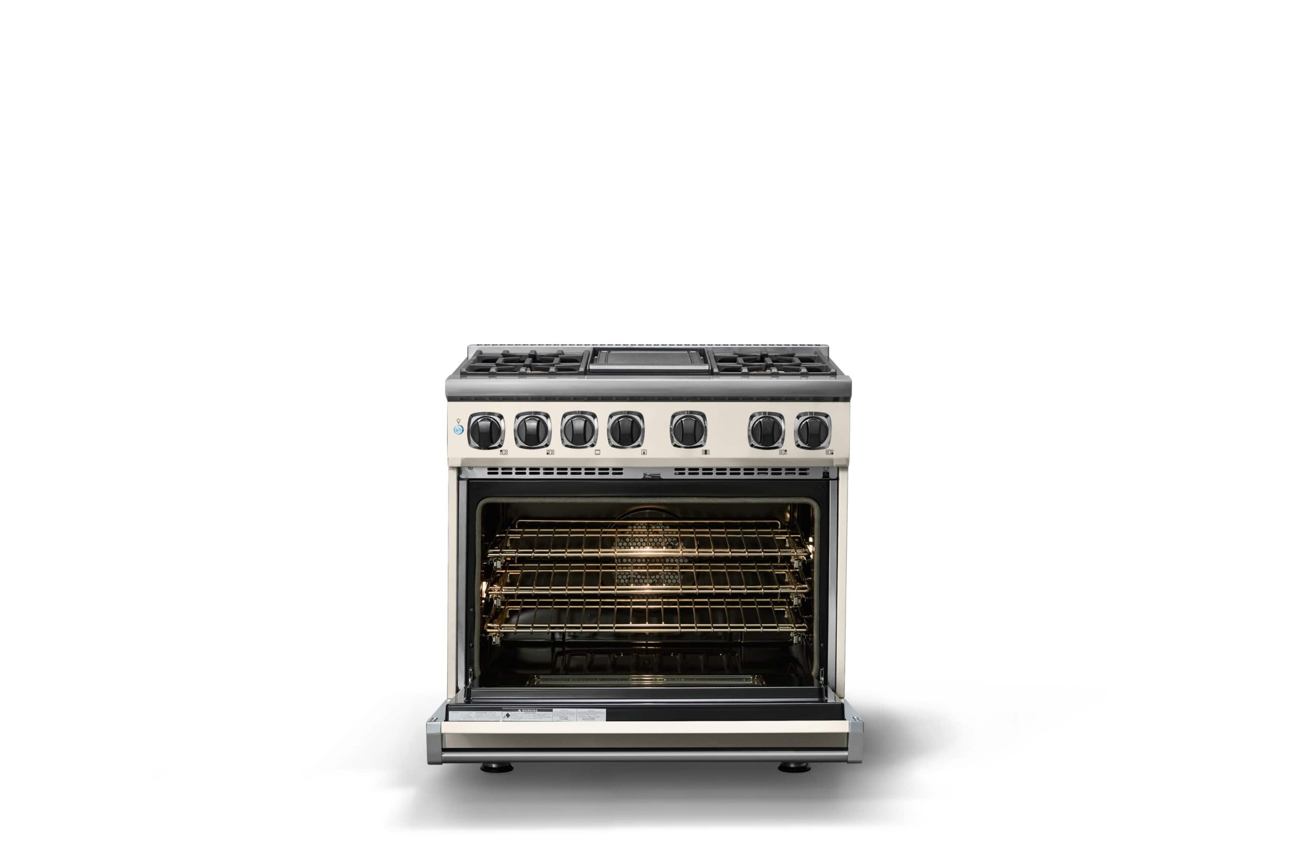 Viking - 36"W. 5.6 Cu. Ft. 7S Self-Clean LP Dual Fuel Range-Pure White - Pure White - Image 5