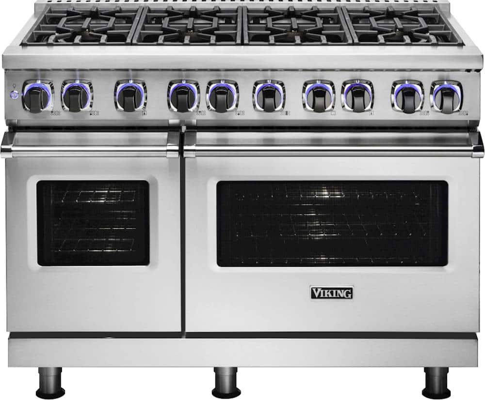 Viking - 48 in. Wide 8 Burner VGR Freestanding 7-Series Gas Range - Stainless Steel