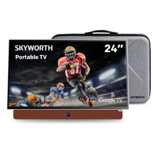 SKYWORTH - 24" Portable TV Bundle Edition - Battery Powered LED Smart TV with Protective Case Full HD Built-in Google TV