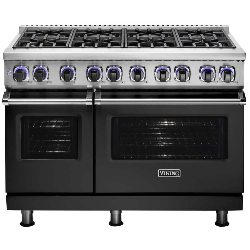 Viking - 48 in. Wide 8 Burner VGR Freestanding 7-Series Gas Range - Cast Black
