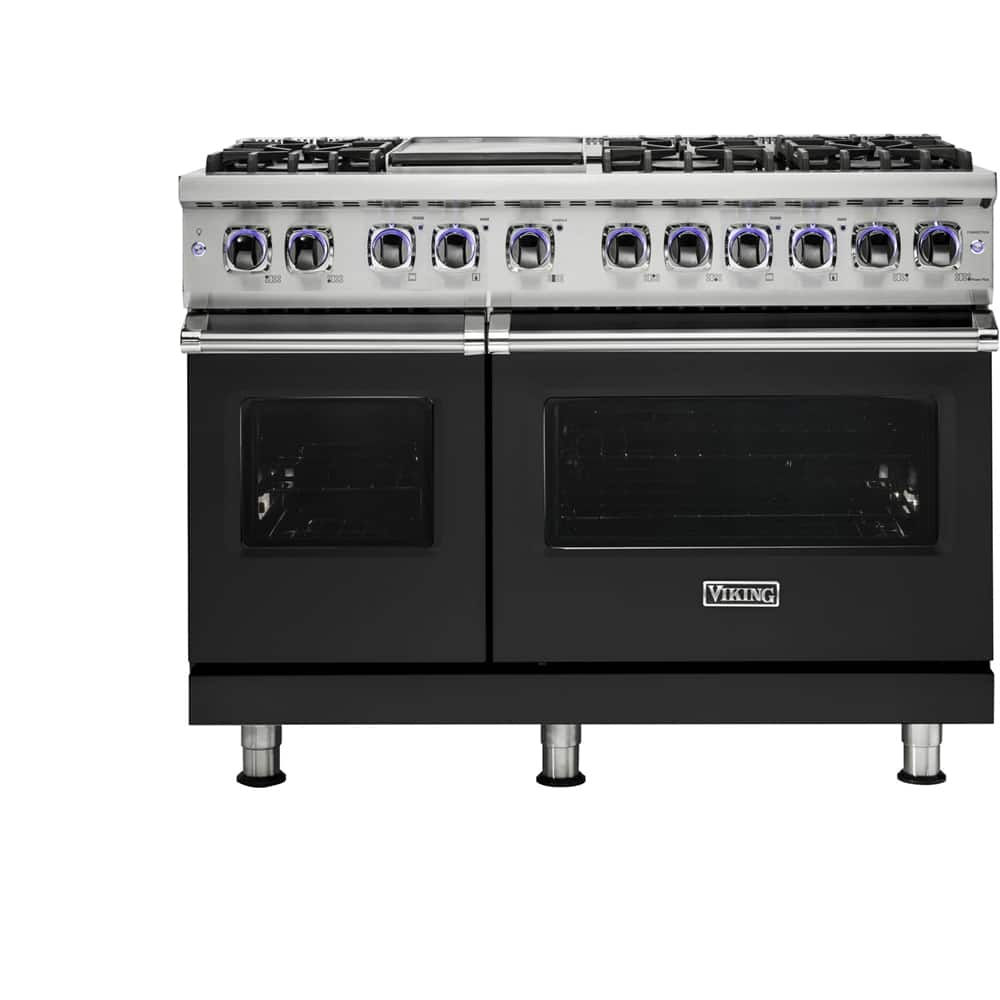 Viking - 48 in. Wide 6 Burner VGR Freestanding 7-Series Gas Range - Cast Black