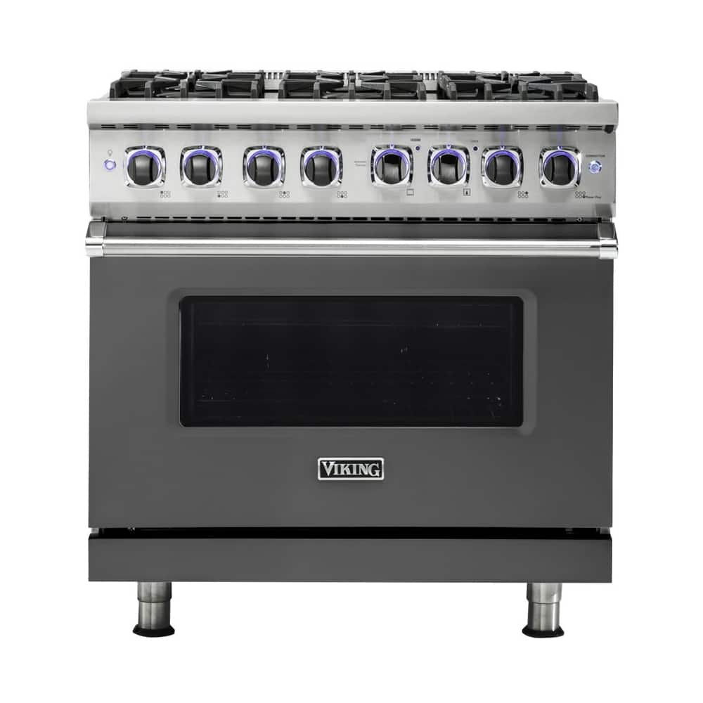 Viking - 36 in. Wide 6 Burner VGR Freestanding 7-Series Gas Range - Damascus Gray
