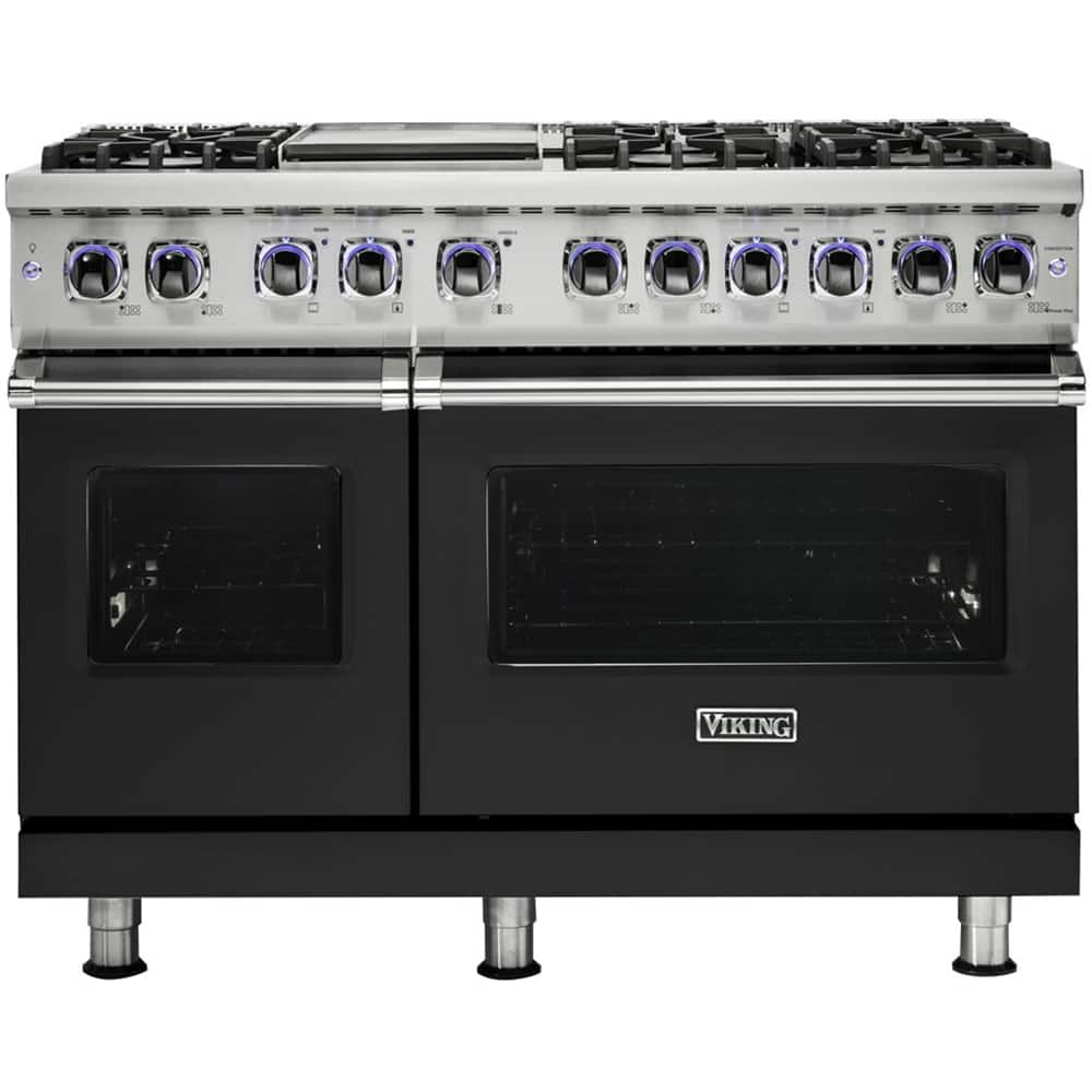 Viking - 48 in. Wide 6 Burner VGR Freestanding 7-Series Gas Range - Cast Black