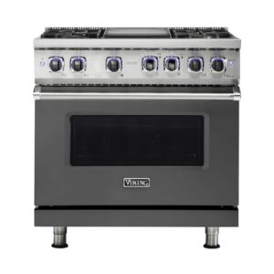 Viking - 36 in. Wide 4 Burner VGR Freestanding 7-Series Gas Range - Damascus Gray