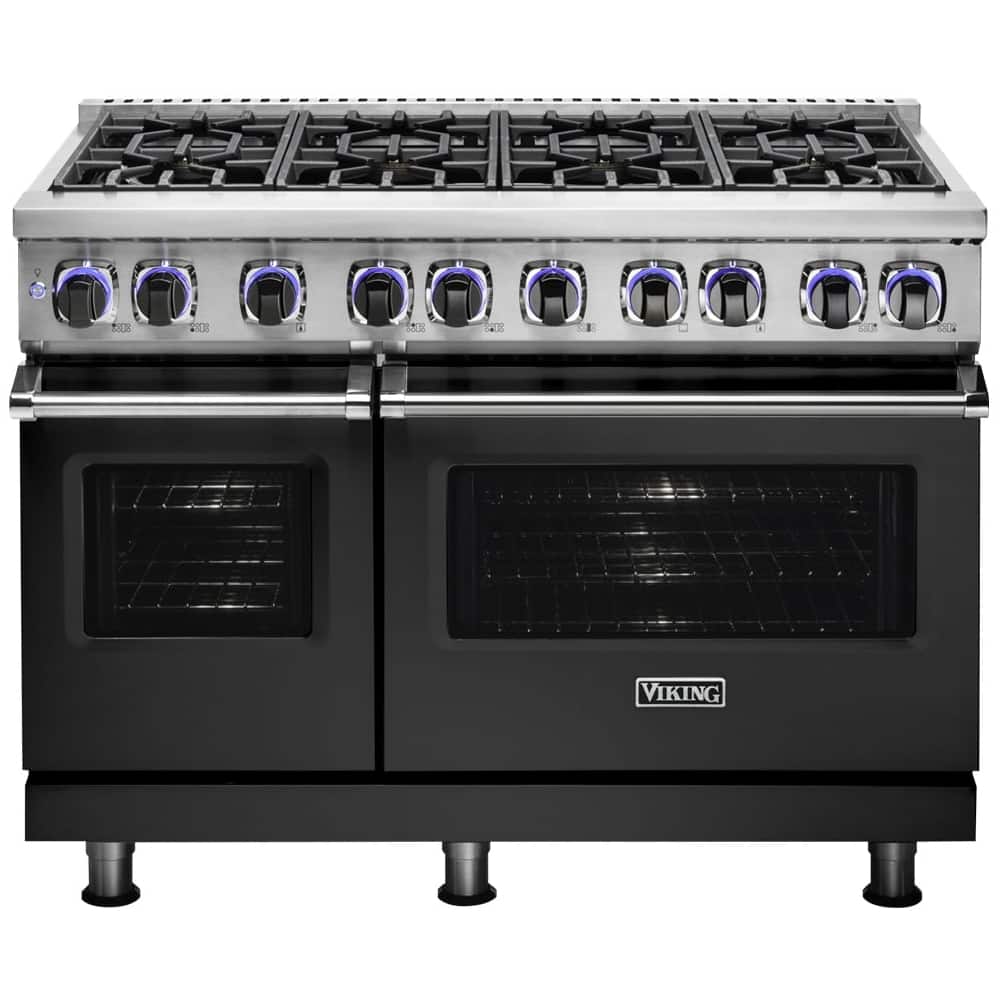Viking - 48 in. Wide 8 Burner VGR Freestanding 7-Series Gas Range - Cast Black