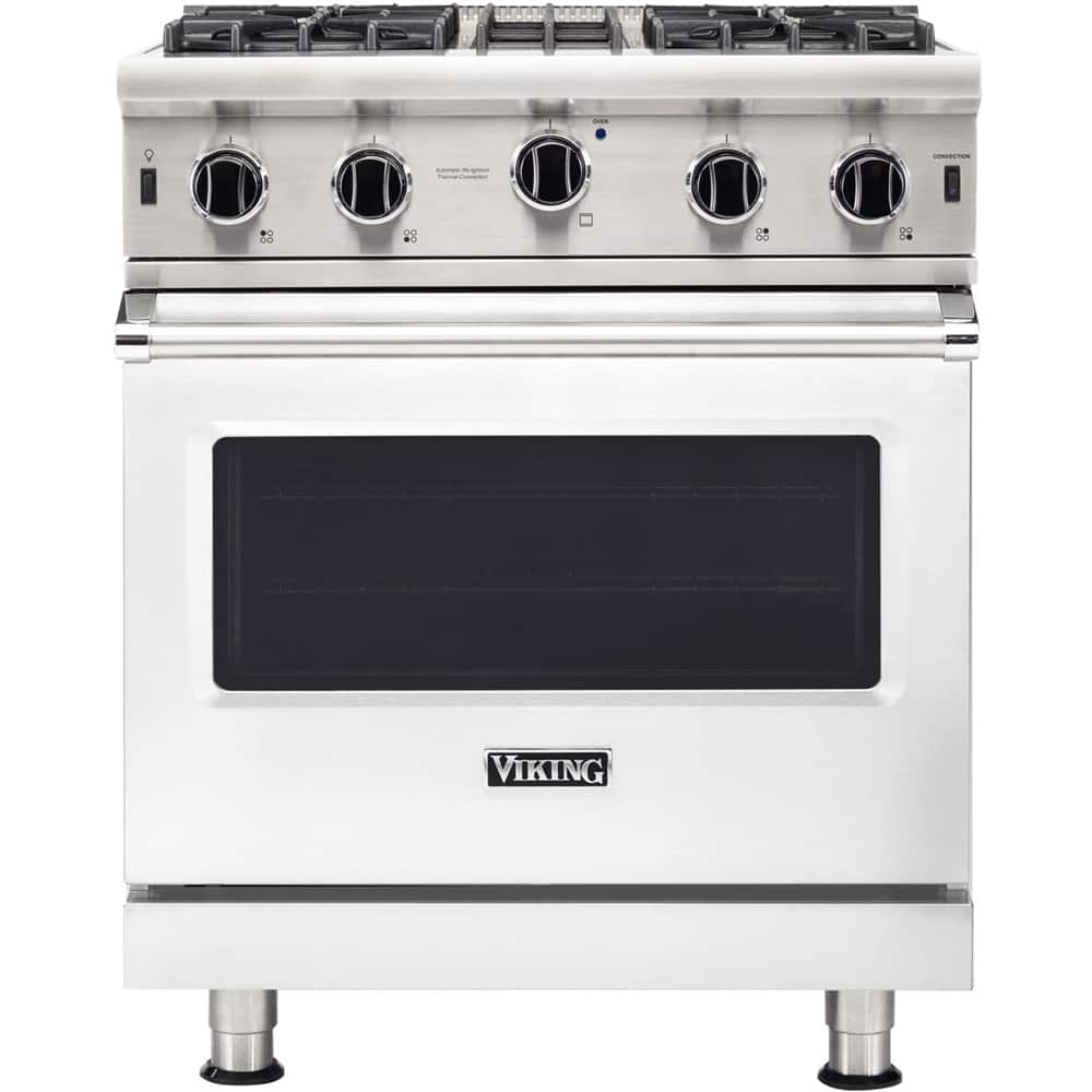 Viking - 30 in. Wide 4 Burner Professional 5 Series 4.0 Cu. Ft. Freestanding LP Gas Convection Range - Damascus Gray