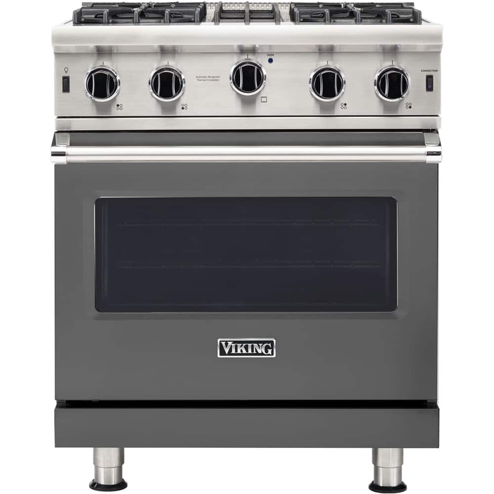 Viking - 30 in. Wide 4 Burner Professional 5 Series 4.0 Cu. Ft. Freestanding Gas Convection Range - Damascus Gray