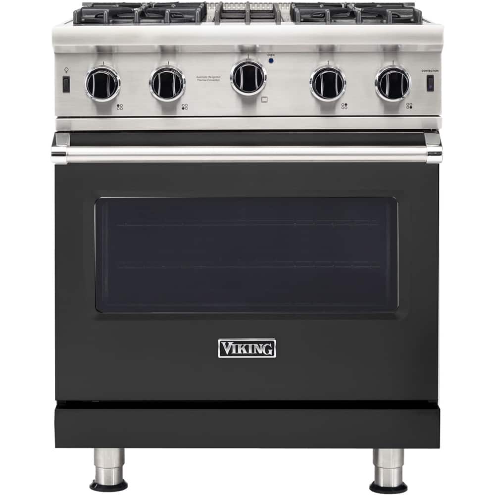 Viking - 30 in. Wide 4 Burner Professional 5 Series 4.0 Cu. Ft. Freestanding LP Gas Convection Range - Cast Black