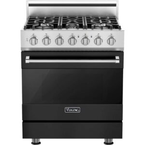 Viking - 30 in. Wide 5 Burner 3 Series Freestanding Gas Range - Cast Black